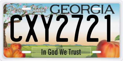 GA license plate CXY2721