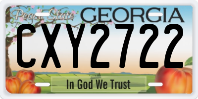 GA license plate CXY2722