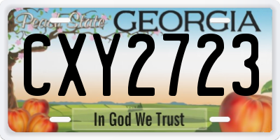 GA license plate CXY2723