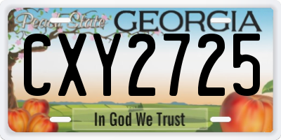 GA license plate CXY2725