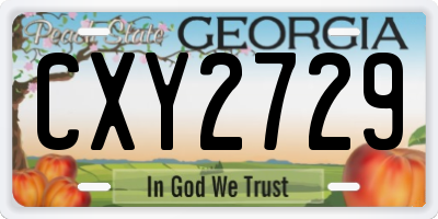 GA license plate CXY2729