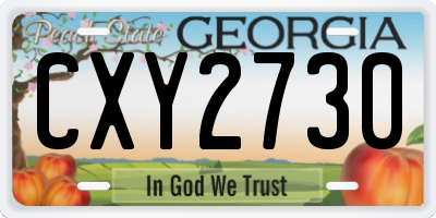 GA license plate CXY2730