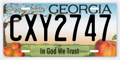 GA license plate CXY2747