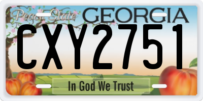 GA license plate CXY2751