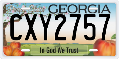 GA license plate CXY2757