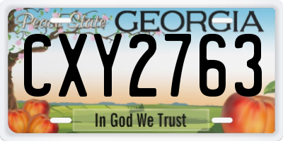 GA license plate CXY2763