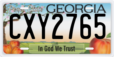 GA license plate CXY2765