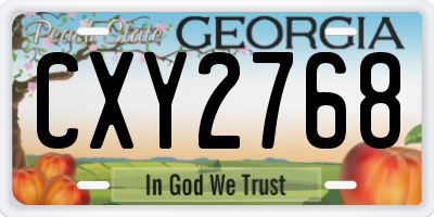 GA license plate CXY2768