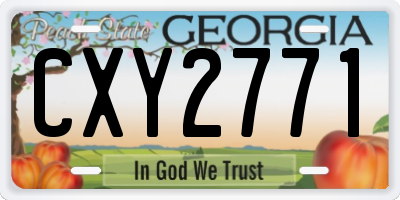 GA license plate CXY2771