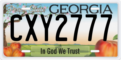 GA license plate CXY2777
