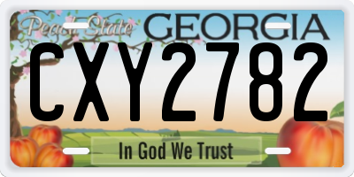 GA license plate CXY2782