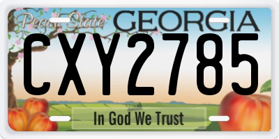 GA license plate CXY2785