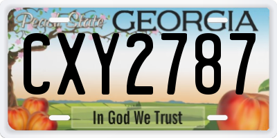 GA license plate CXY2787