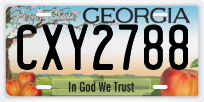 GA license plate CXY2788