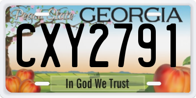 GA license plate CXY2791