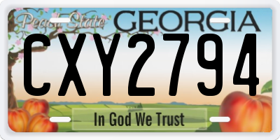 GA license plate CXY2794