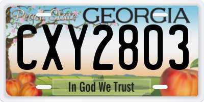GA license plate CXY2803