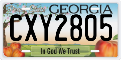 GA license plate CXY2805