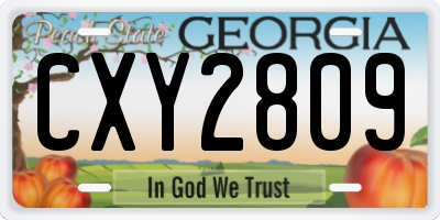 GA license plate CXY2809