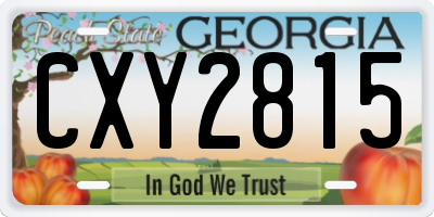 GA license plate CXY2815