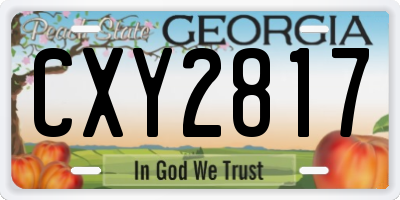 GA license plate CXY2817