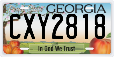 GA license plate CXY2818