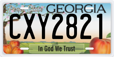 GA license plate CXY2821