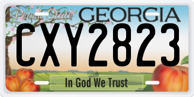 GA license plate CXY2823