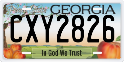 GA license plate CXY2826