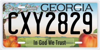 GA license plate CXY2829