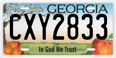 GA license plate CXY2833