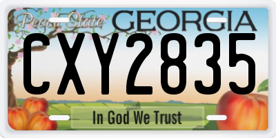 GA license plate CXY2835