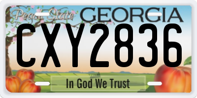 GA license plate CXY2836