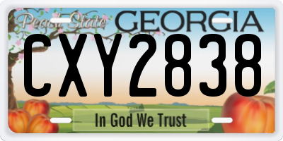 GA license plate CXY2838