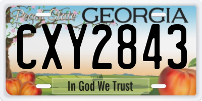 GA license plate CXY2843
