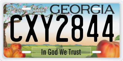 GA license plate CXY2844