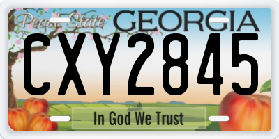 GA license plate CXY2845