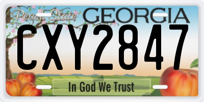 GA license plate CXY2847