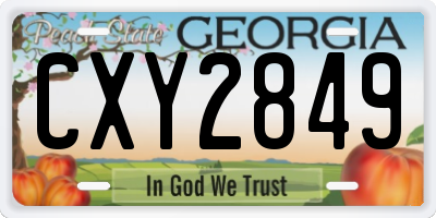 GA license plate CXY2849
