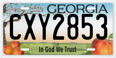 GA license plate CXY2853