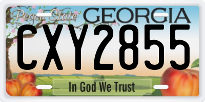 GA license plate CXY2855