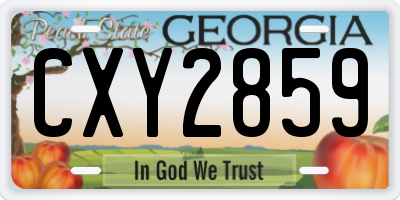 GA license plate CXY2859
