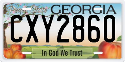 GA license plate CXY2860