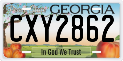 GA license plate CXY2862