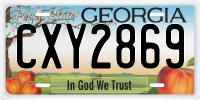 GA license plate CXY2869