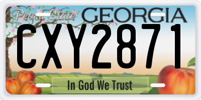 GA license plate CXY2871