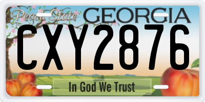 GA license plate CXY2876