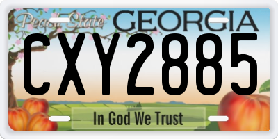 GA license plate CXY2885