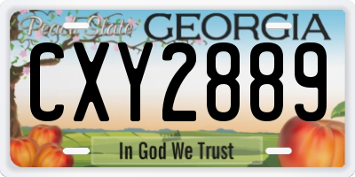 GA license plate CXY2889