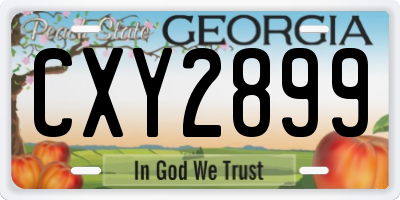 GA license plate CXY2899